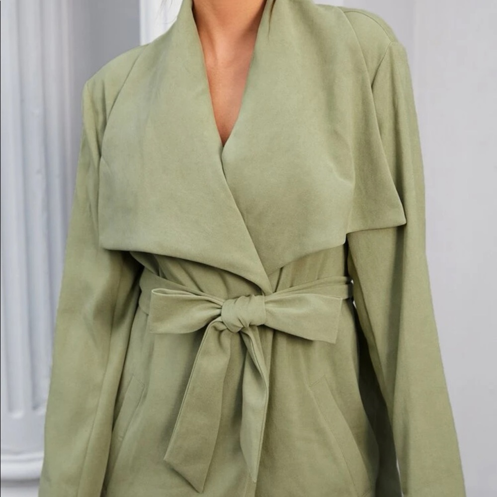 Army green trench coat - Picture 4 of 6